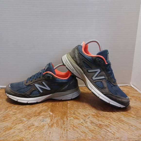 New Balance 990v4 W990NV4 Running Shoes Navy Orange Women's Size 9.5 (13 Box 2) - Picture 1 of 10
